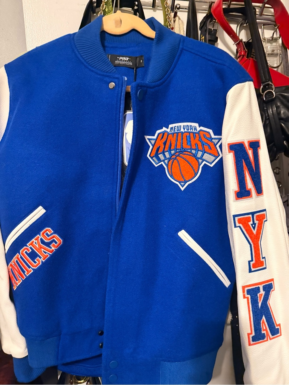 NBA Blue and White New York Knicks Varsity Jacket - Picture 2 of 4